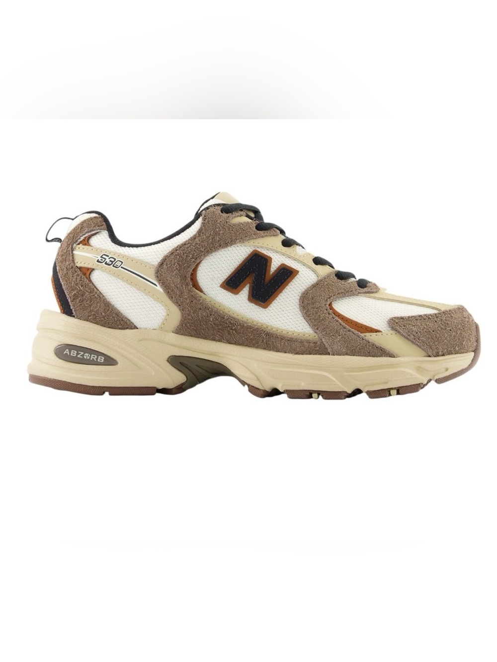 New Balance Beige & Brown Retro-Style Sneakers